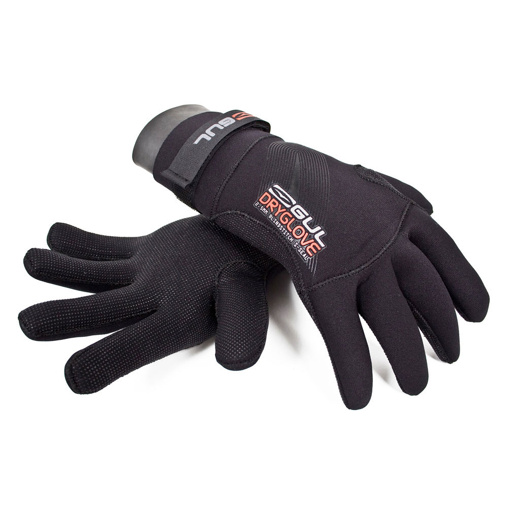 Gul Neoprene A Secco 2,5 Millimetri Junior Muta Guanti - Nero / Rosso