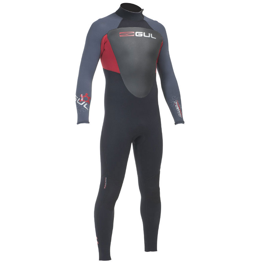 Gul Risposta 5/3 Millimetri Punto Invisibile Mens Steamer Muta - Nero / Rosso