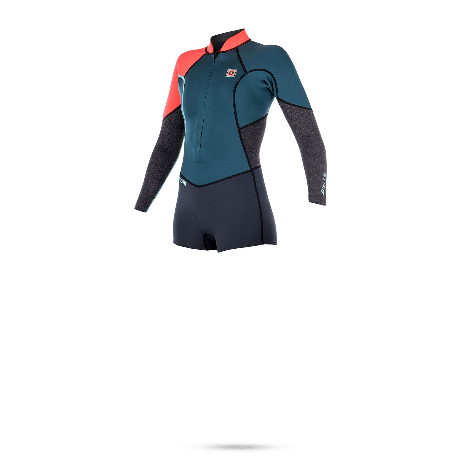 Womens Mystic Diva 3/2 Millimetri Piatte Longarm Fz Super Shorty - Teal