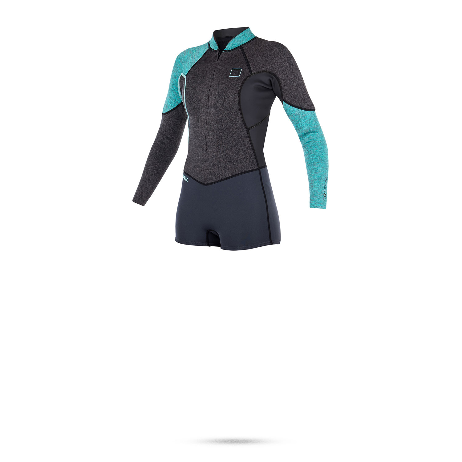 Womens Mystic Diva 3/2 Millimetri Piatte Longarm Fz Super Shorty - Grigio
