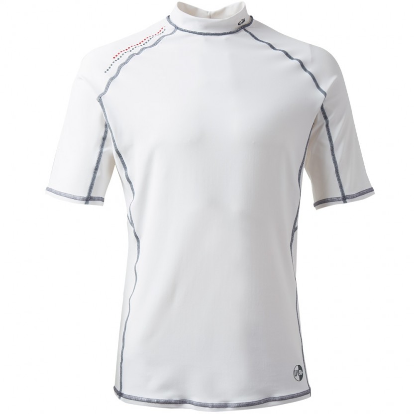Gill Mens Pro Rash Vest Manica Corta - Bianco