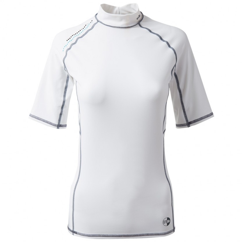 Gill Womens Pro Rash Vest Manica Corta - Bianco