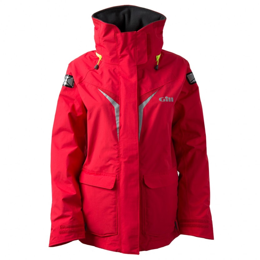 Gill Os3 Womens Coastal Sailing Jacket - Rosso