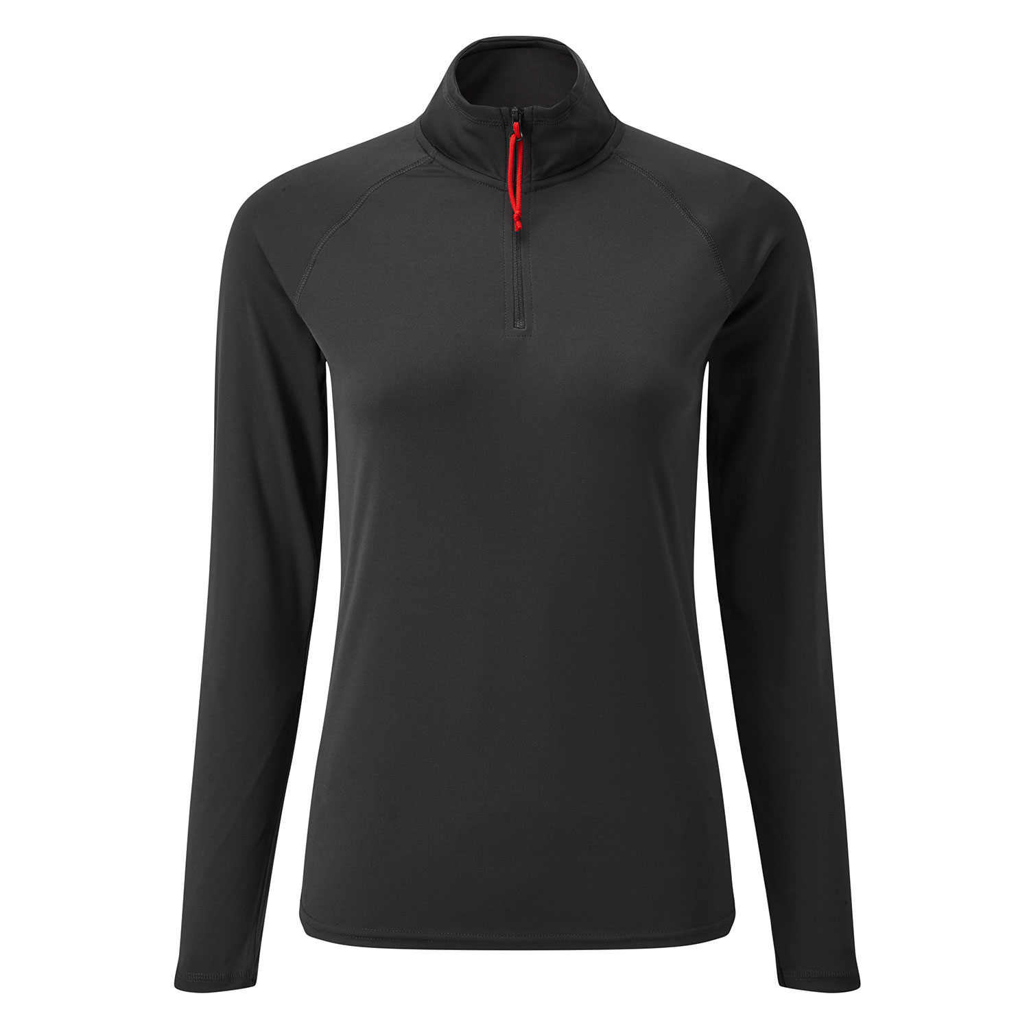 Gill Womens Uv Tec Zip Manica Lunga Tee - Carbone Di Legna