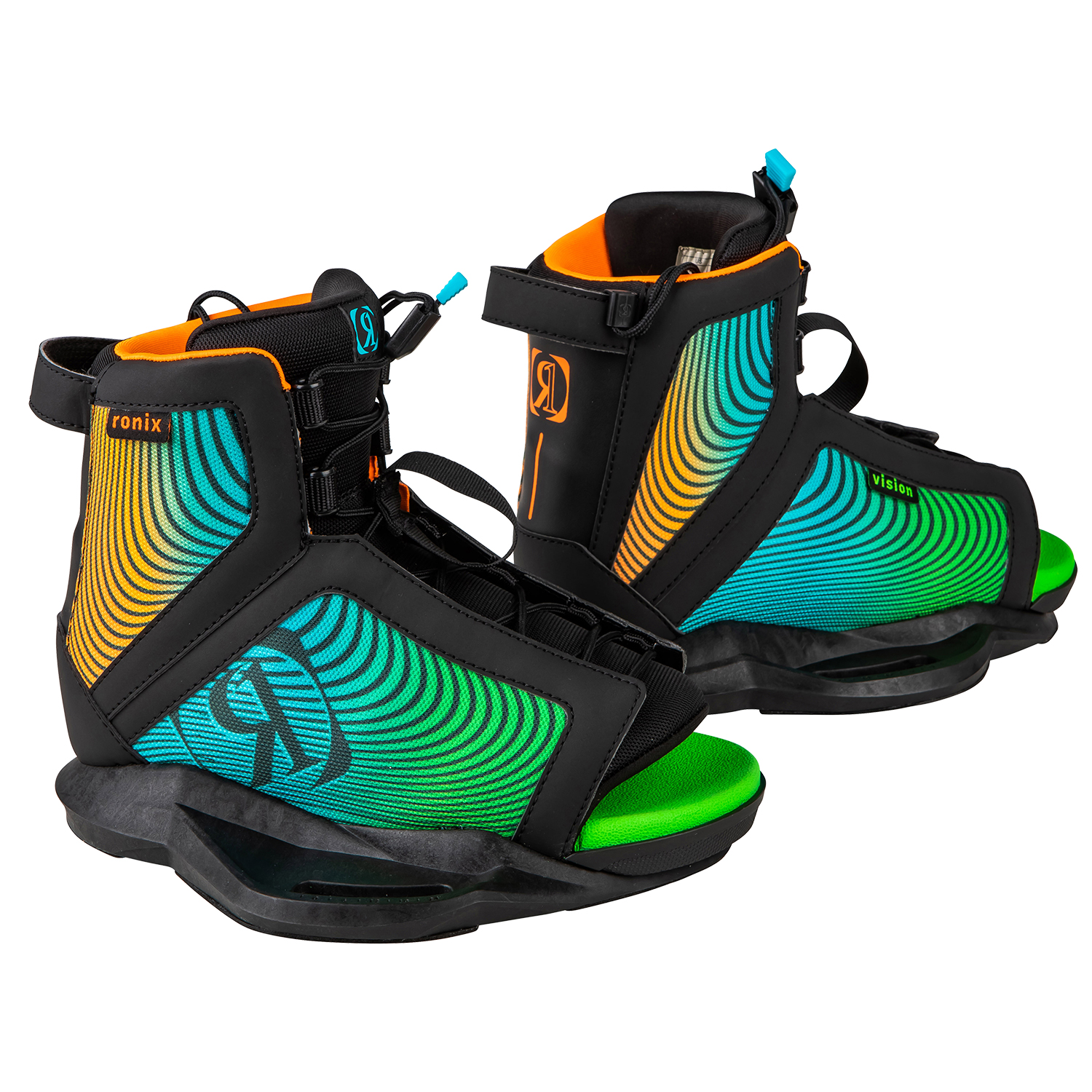 Scarpone Da Wakeboard Ronix Boy's Vision - Nero / Arancio / Verde