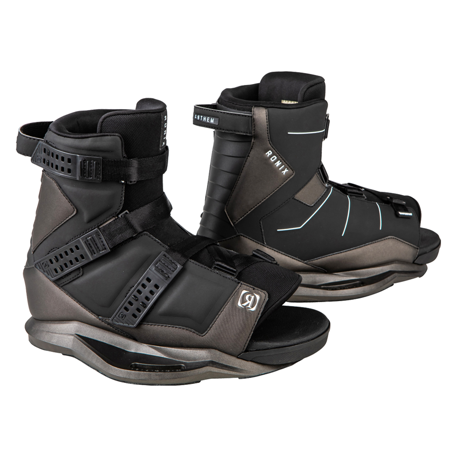 Scarpone Da Wakeboard Per Bambini Ronix Anthem - Nero / Nero Cromo