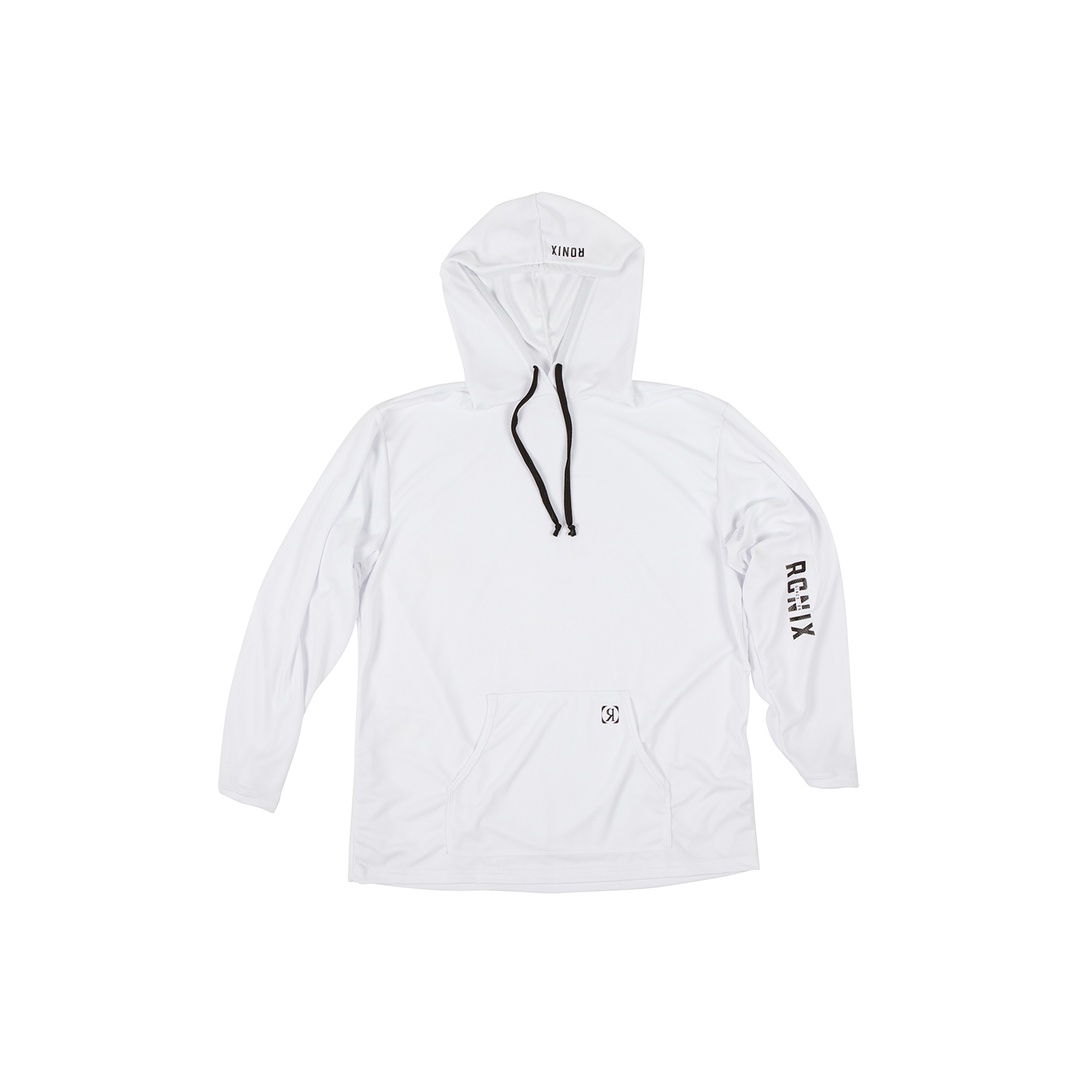 Felpa Con Cappuccio Ronix Uv Shade Wick Dry - Bianca / Nera