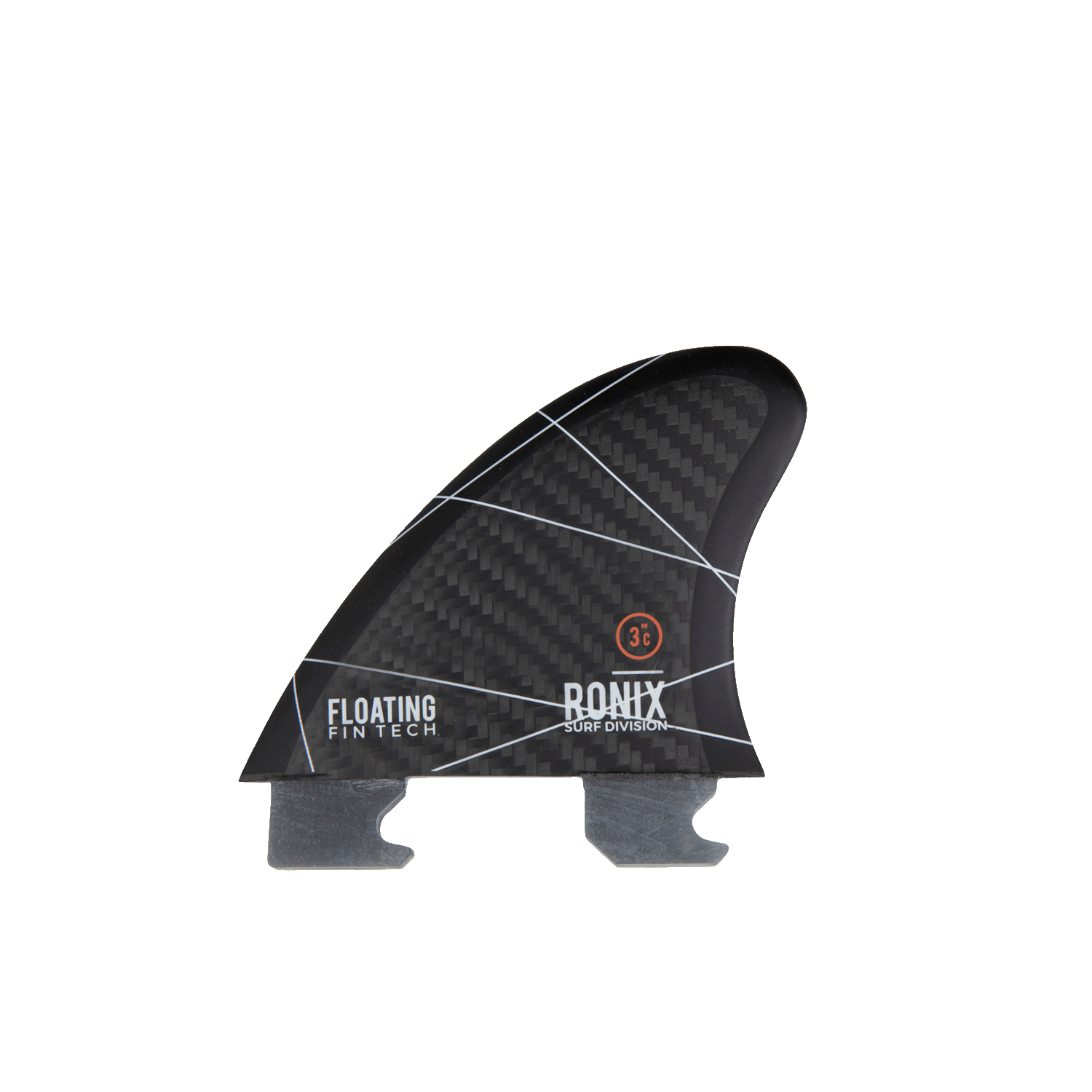 Pinna Galleggiante Ronix Da 3,0 Pollici Con Pulsante Centrale Wake Surf - Rosso Caffeinato/nero