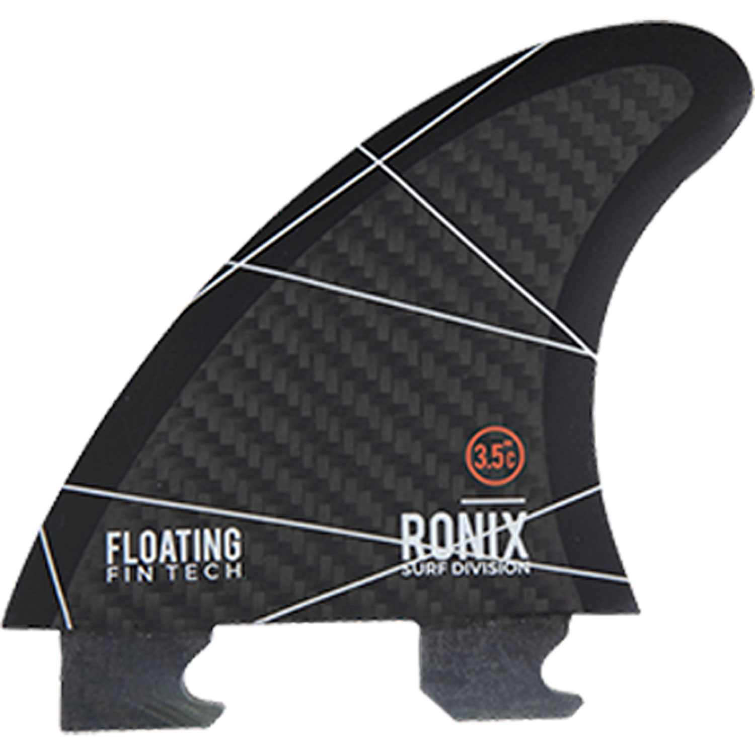 Pinna Galleggiante Ronix Da 3,5 Pollici Pulsante Right Wake Surf - Rosso Caffeinato/nero
