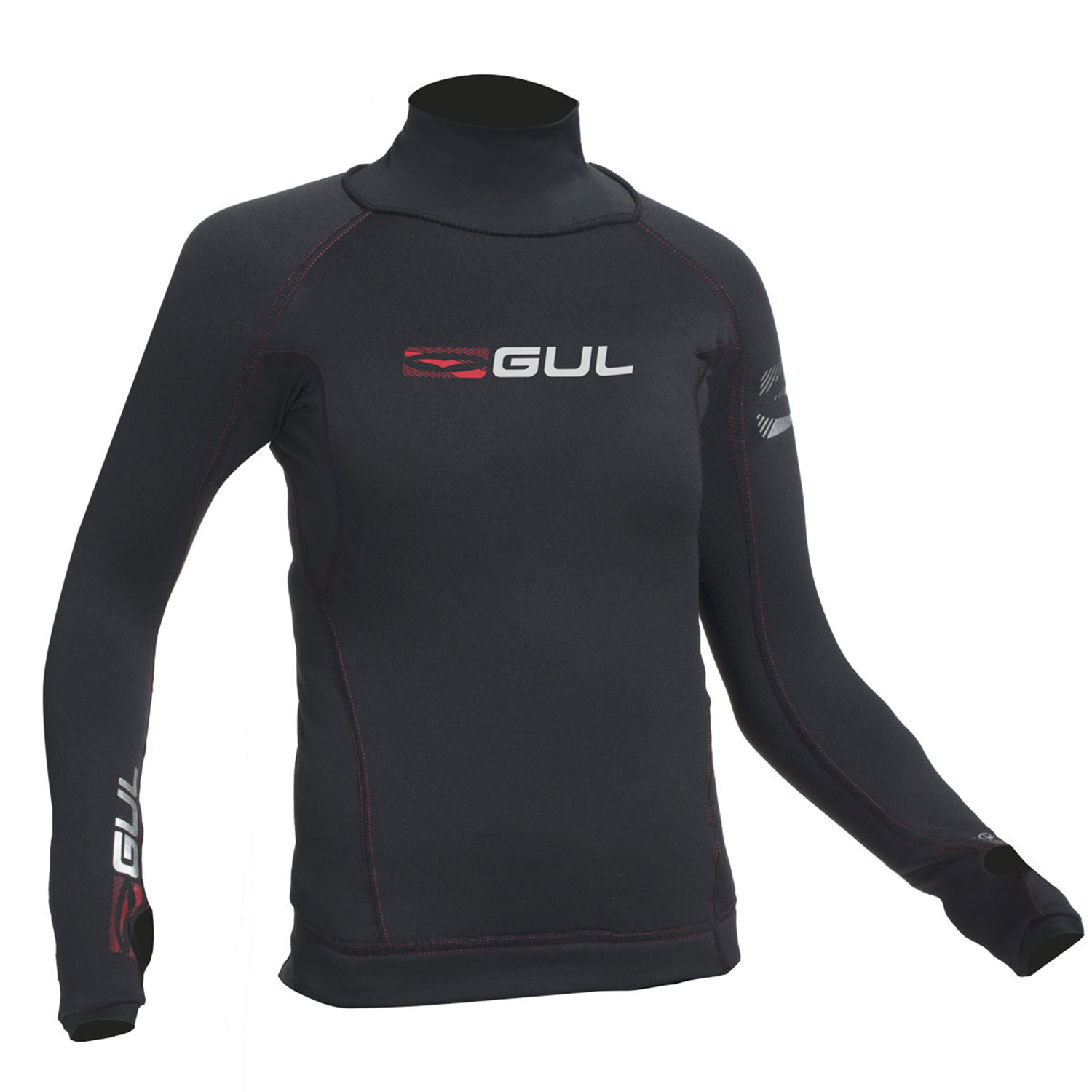 Gul Evotherm Flatlock Junior Long Sleeve Rash Guard - Nero