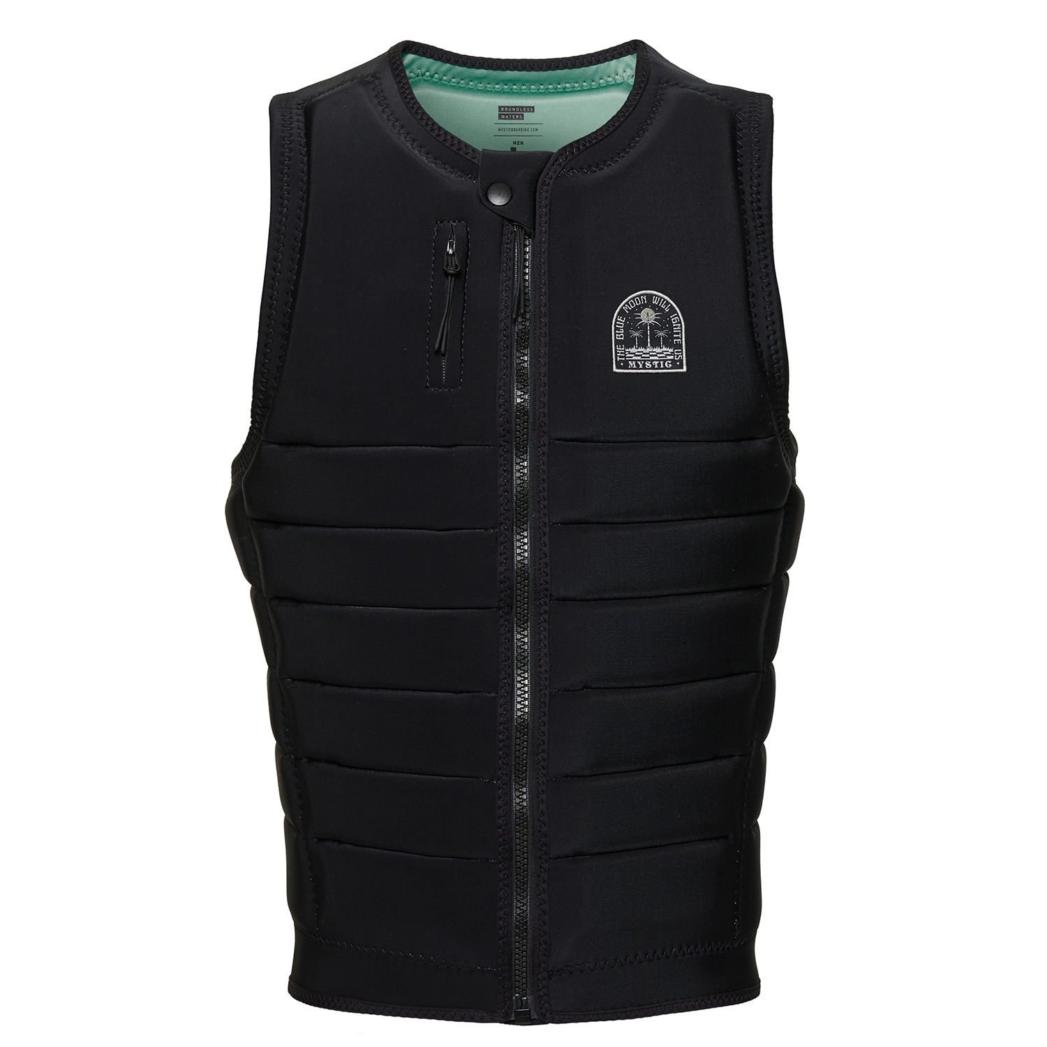 Mystic Check Out Wake Boarding Giubbotto Antiurto Con Zip Frontale - Nero 220147