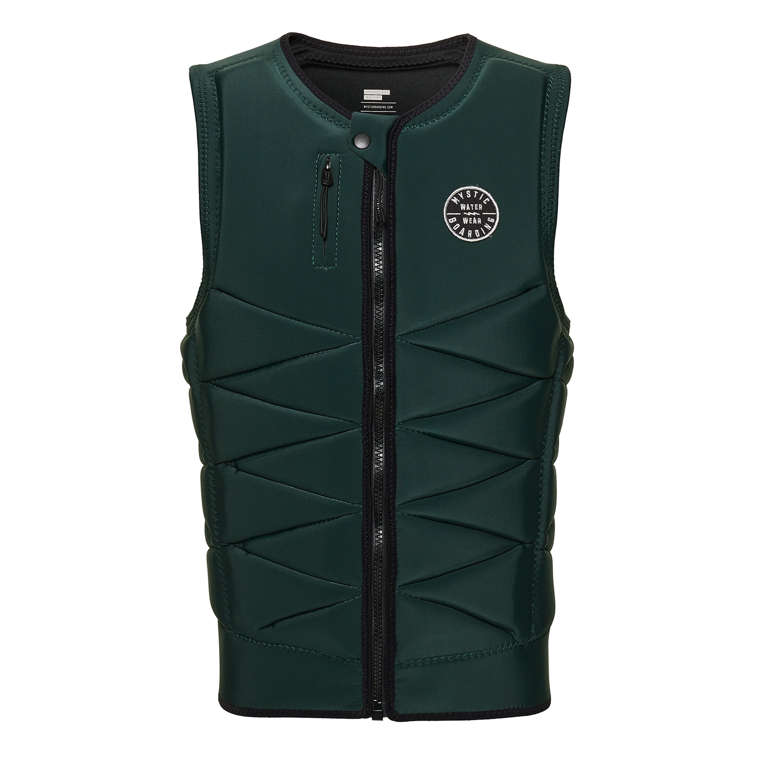 Giubbotto Antiurto Mystic Outlaw Wake Boarding Con Zip Frontale - Foglia Scura 220145