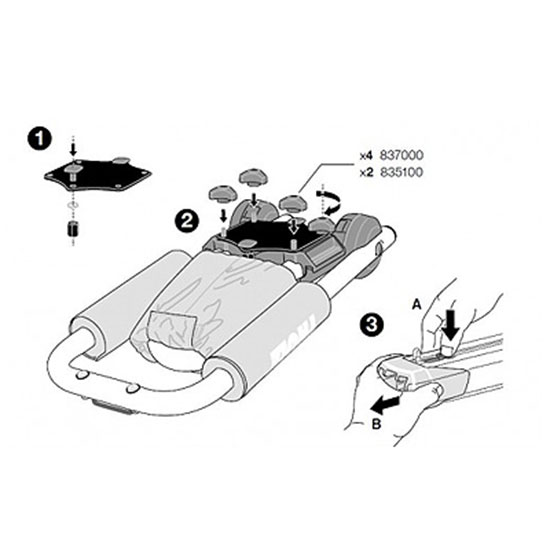 Thule Adattatori 881 T-Track Per Hull-A-Port Canoa Kayak Carriers