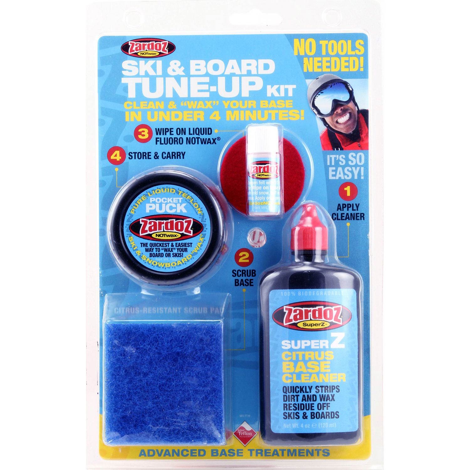 Zardoz Sci & Snowboard Kit Notwax Tune-Up Di Base - Liquido Teflon Cera