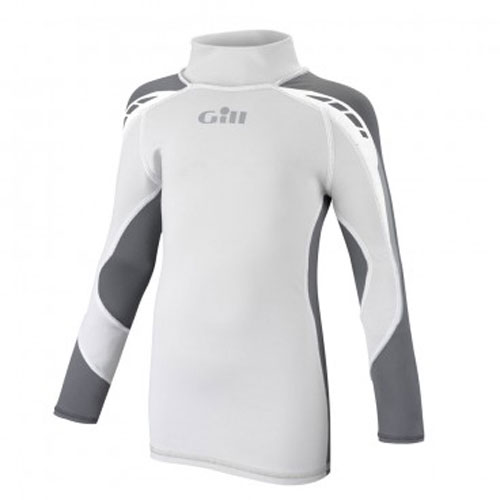 Gill Junior Sport Uv Long Sleeve Rash Vest - Silver Grey / Ash