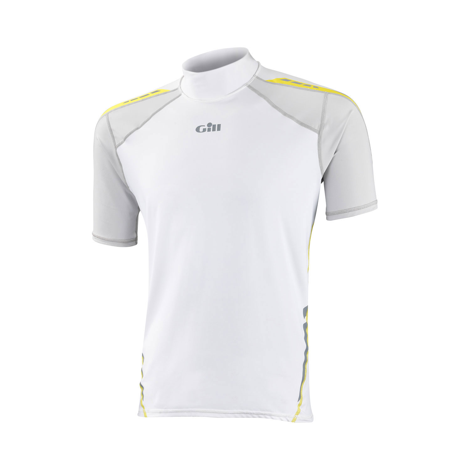 Manica Corta Gill Mens Sport Uv Rash Vest - Bianco / Argento