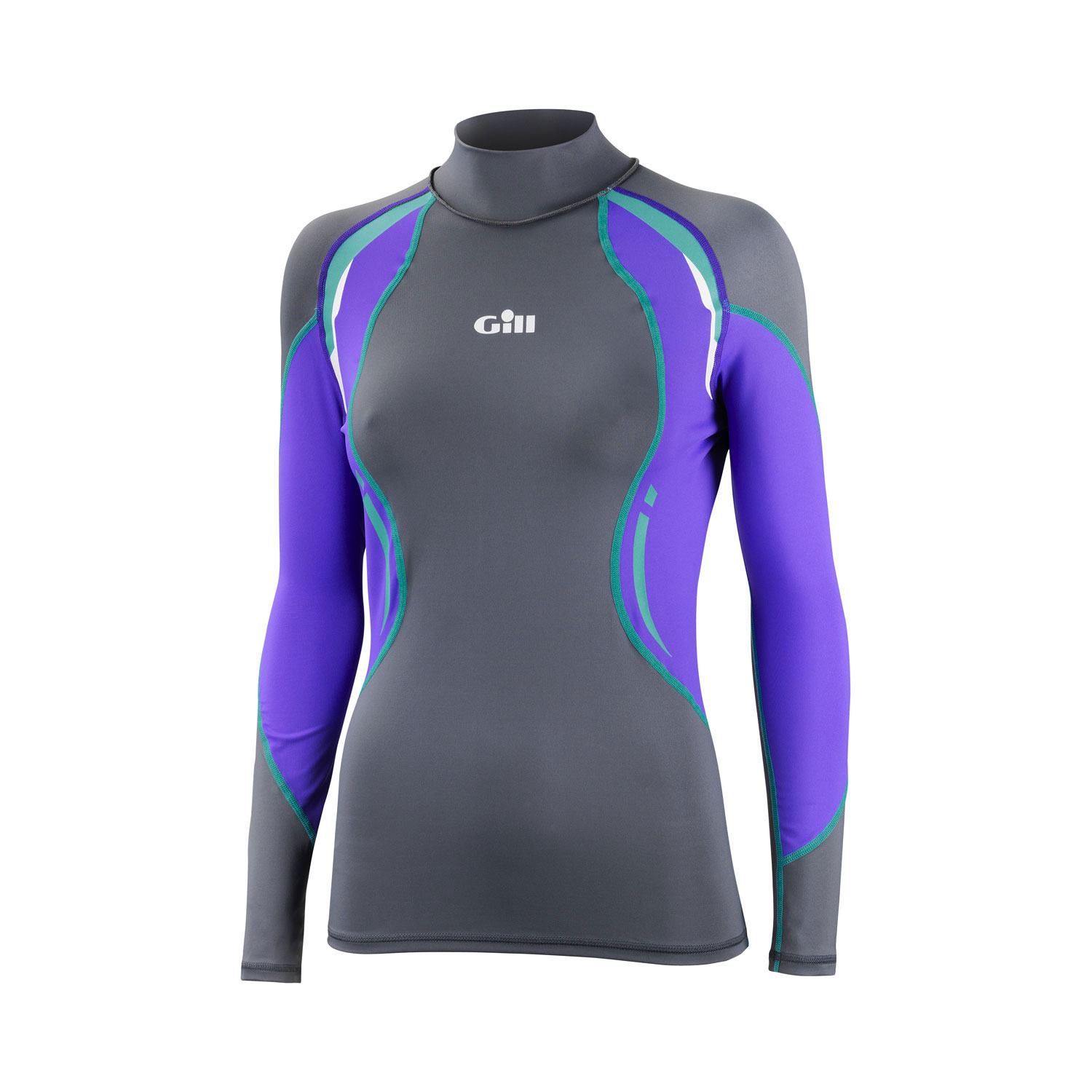 Manica Gill Donna Sport Uv Lungo Rash Vest - Cenere / Viola