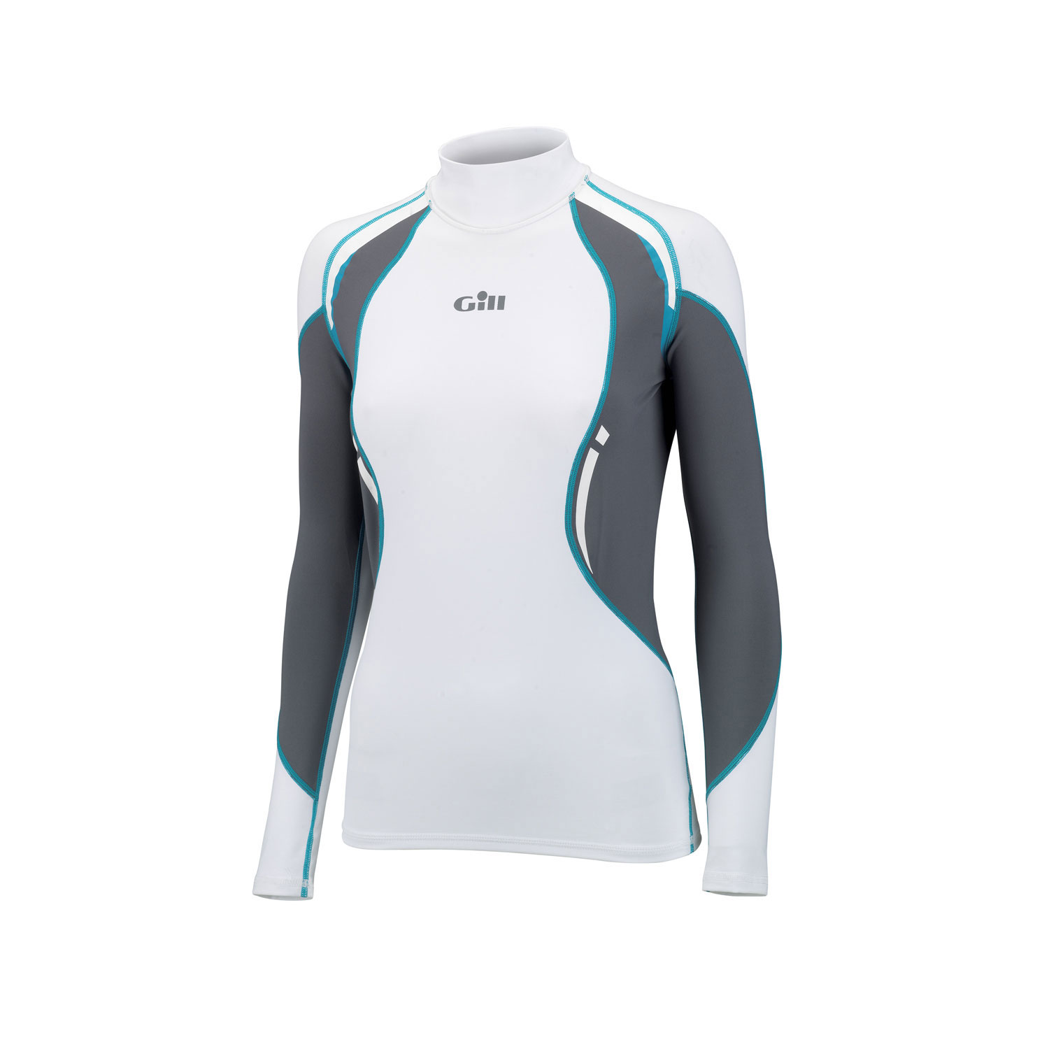 Manica Lunga Gill Donna Sport Uv Rash Vest - Bianco / Frassino