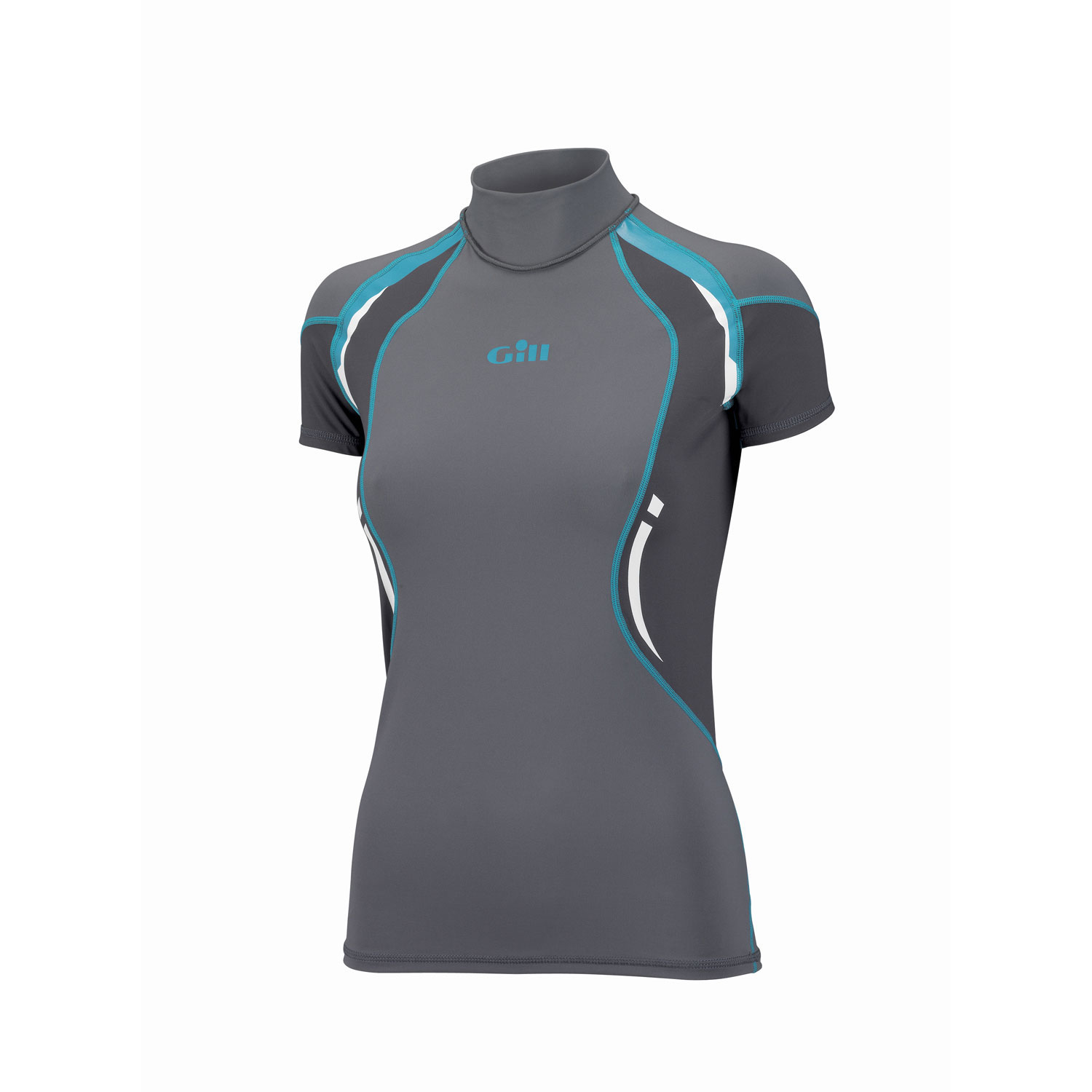 Manica Gill Donna Sport Uv Corto Rash Vest - Cenere / Grafite