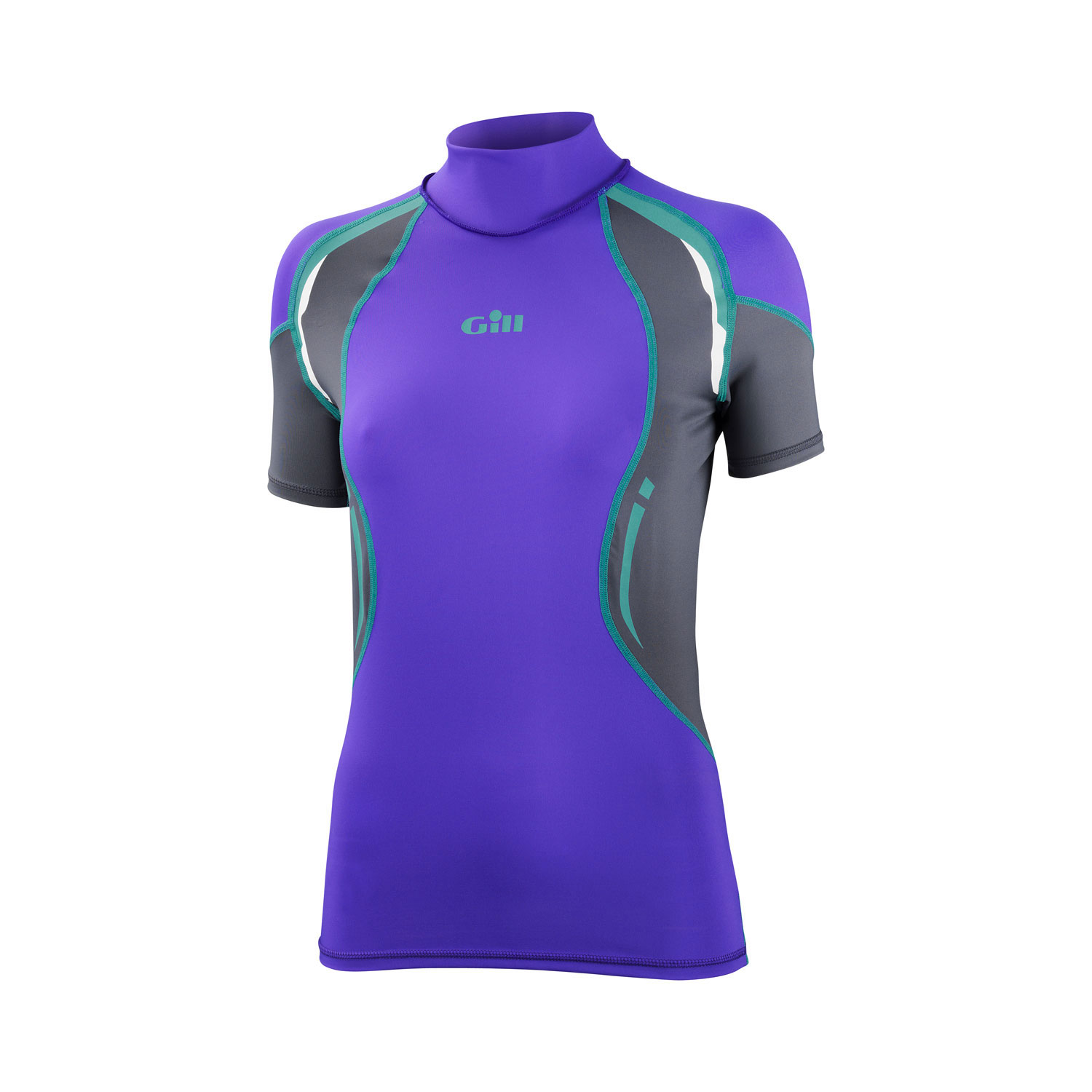 Gill Donna Sport Uv Short Sleeve Rash Vest - Viola / Ash