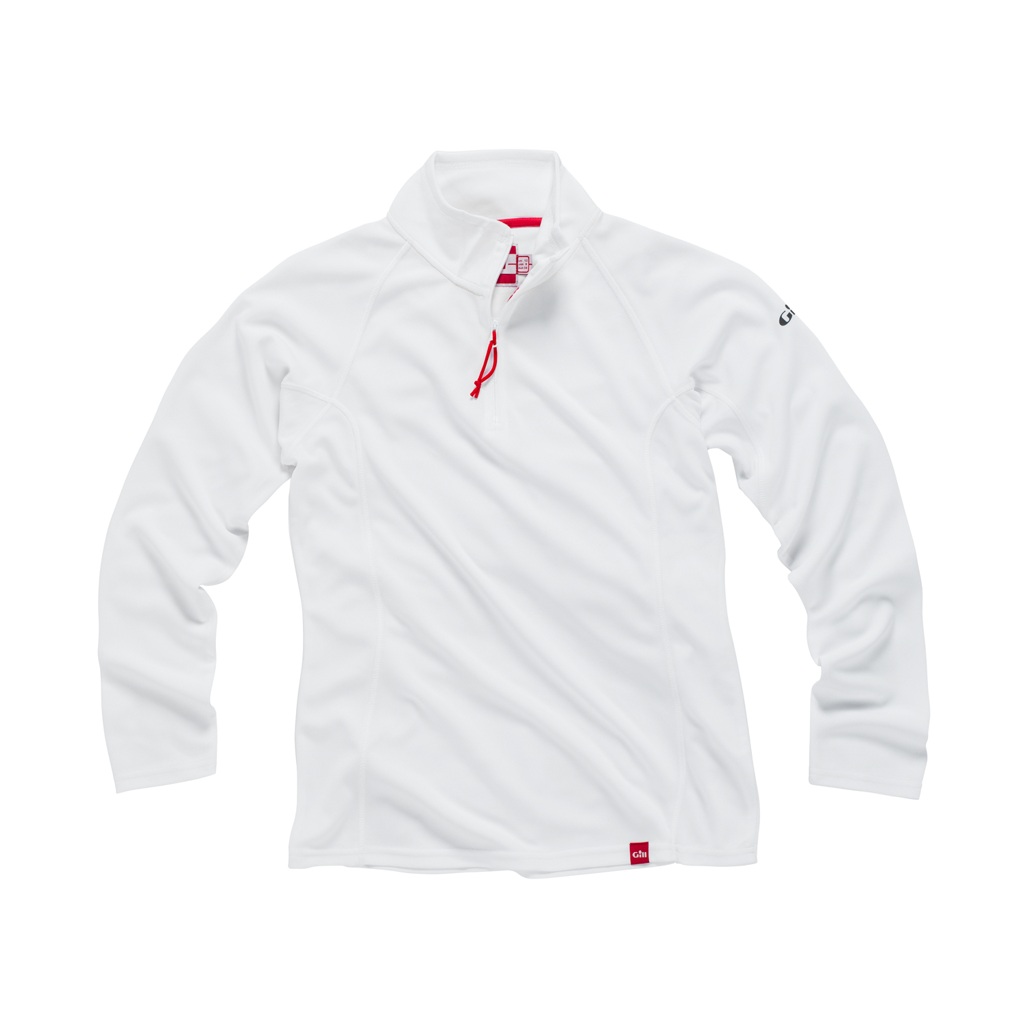 Gill Womens Uv Tec Zip Lunga T-Shirt Manica Collo - Bianco