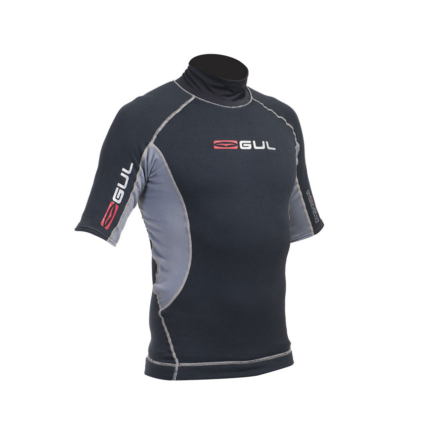 Manica Gul Evotherm Flatlock Junior Breve Rash Guard - Nero / Grigio