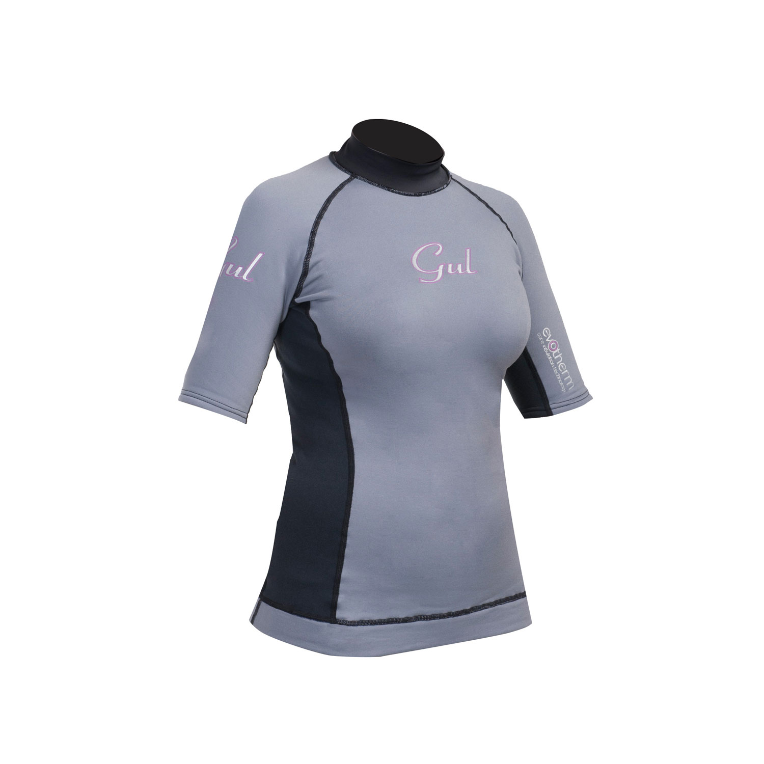Gul Evotherm Donne Piatte Manica Corta Rash Guard - Grigio / Nero