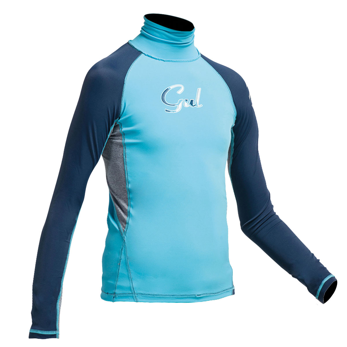 Gul Junior Flatlock Maniche Lunghe Rashguard - Turchese / Navy
