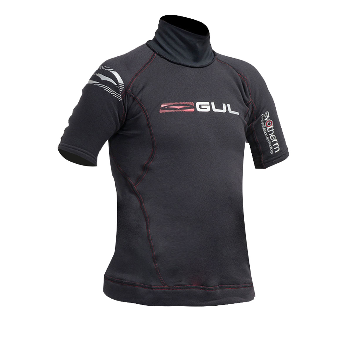Gul Junior Flatlock Termica Manica Corta Rashguard - Nero / Nero
