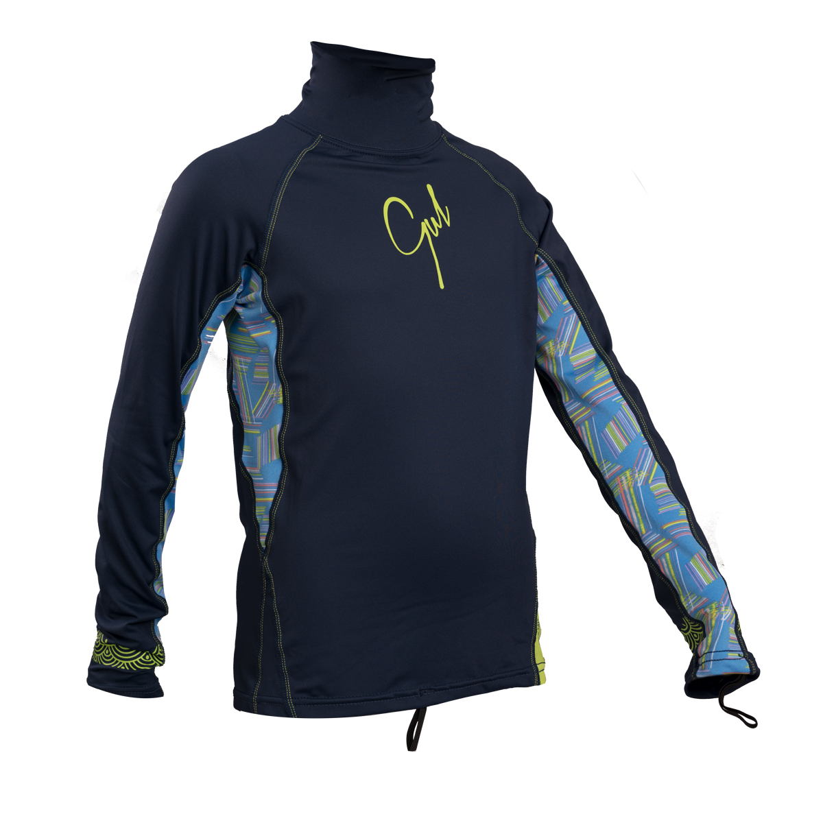 Gul Junior Girls Manica Lunga Rashvest - Navy / Lines