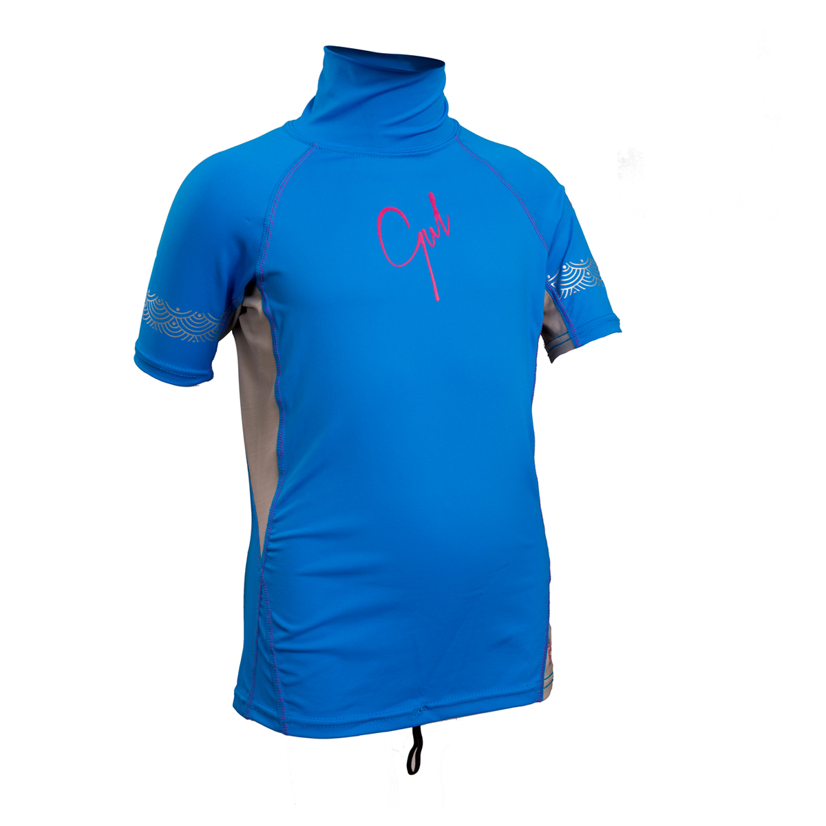 Gul Junior Girls Manica Corta Rashvest - Blu / Argento