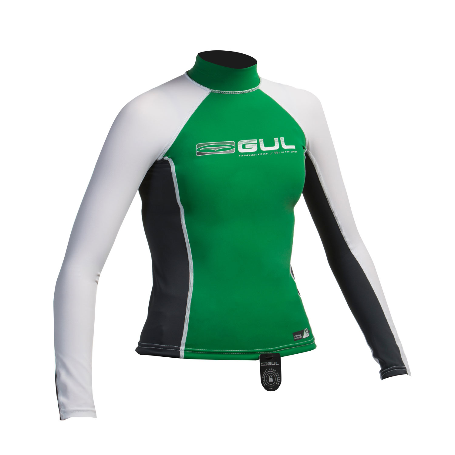Gul Junior Long Sleeve Rashguard - Verde / Gunmetal