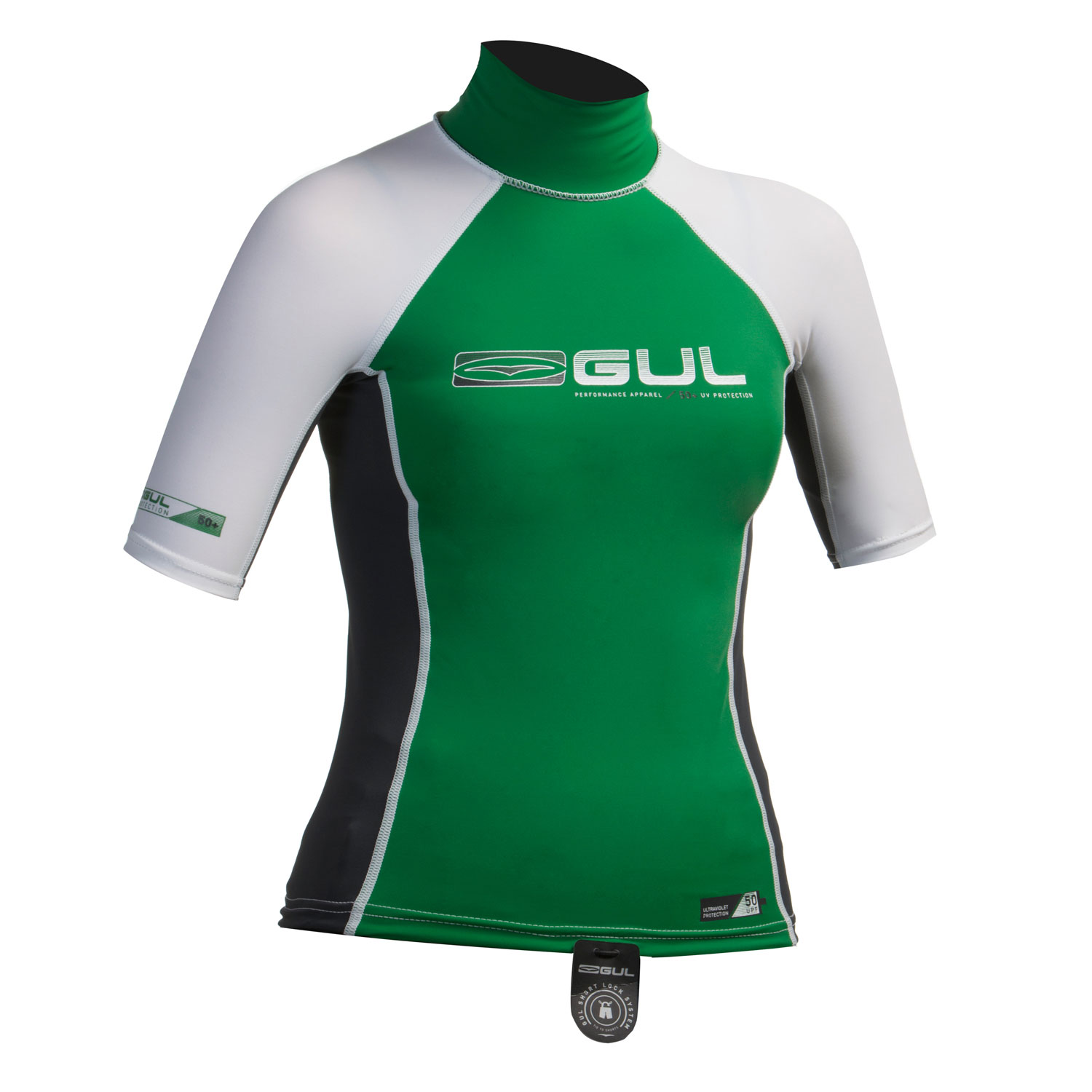 Gul Junior Short Sleeve Rashguard - Verde / Gunmetal