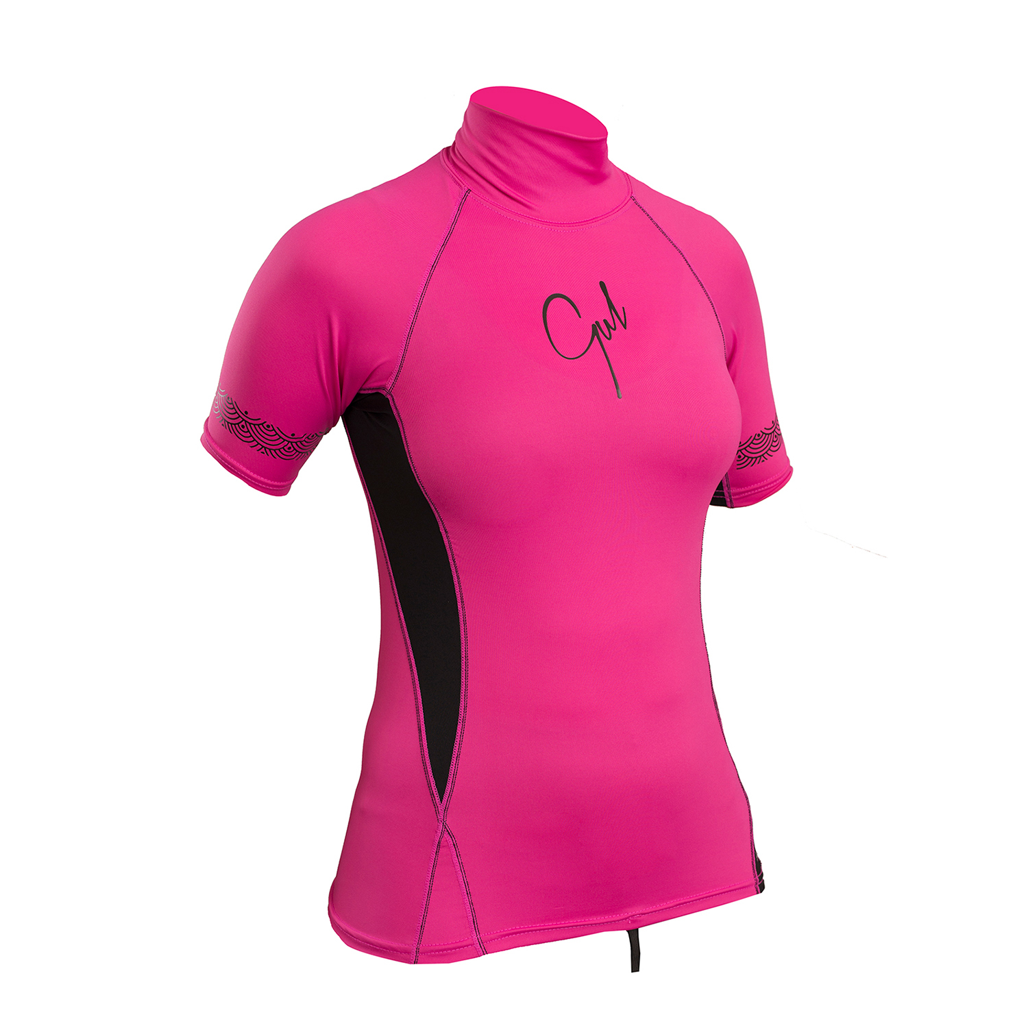 Gul Ladies Swami Manica Corta Rashvest - Rosa / Nero