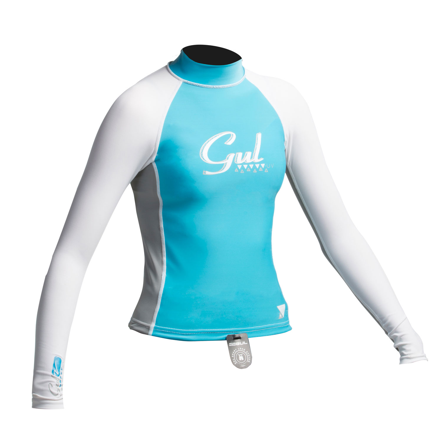 Gul Surf Junior Girls Manica Lunga Rashguard - Turchese / Argento