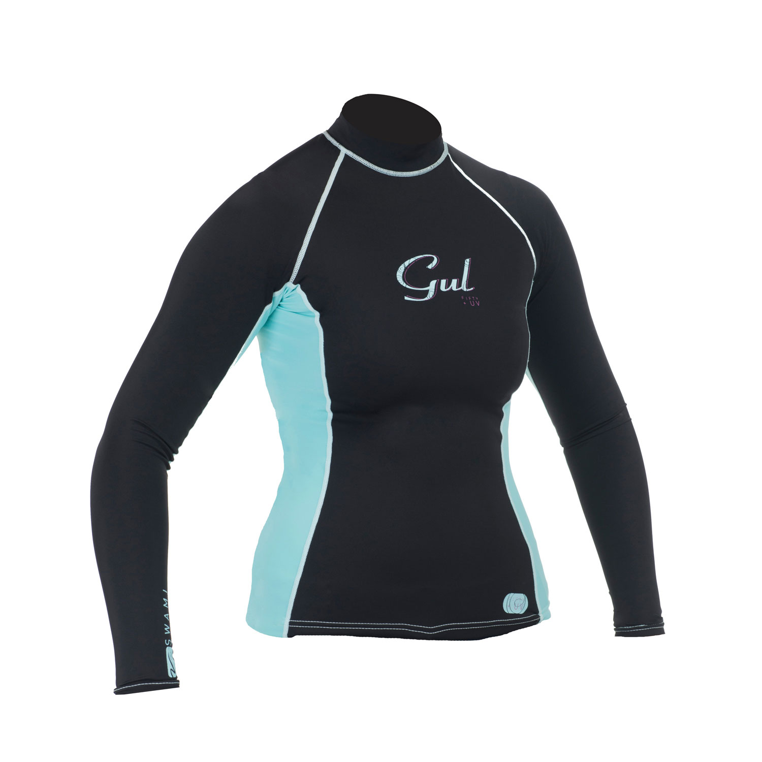 Gul Swami Donne Maniche Lunghe Rashguard 2015 - Nero / Glacier