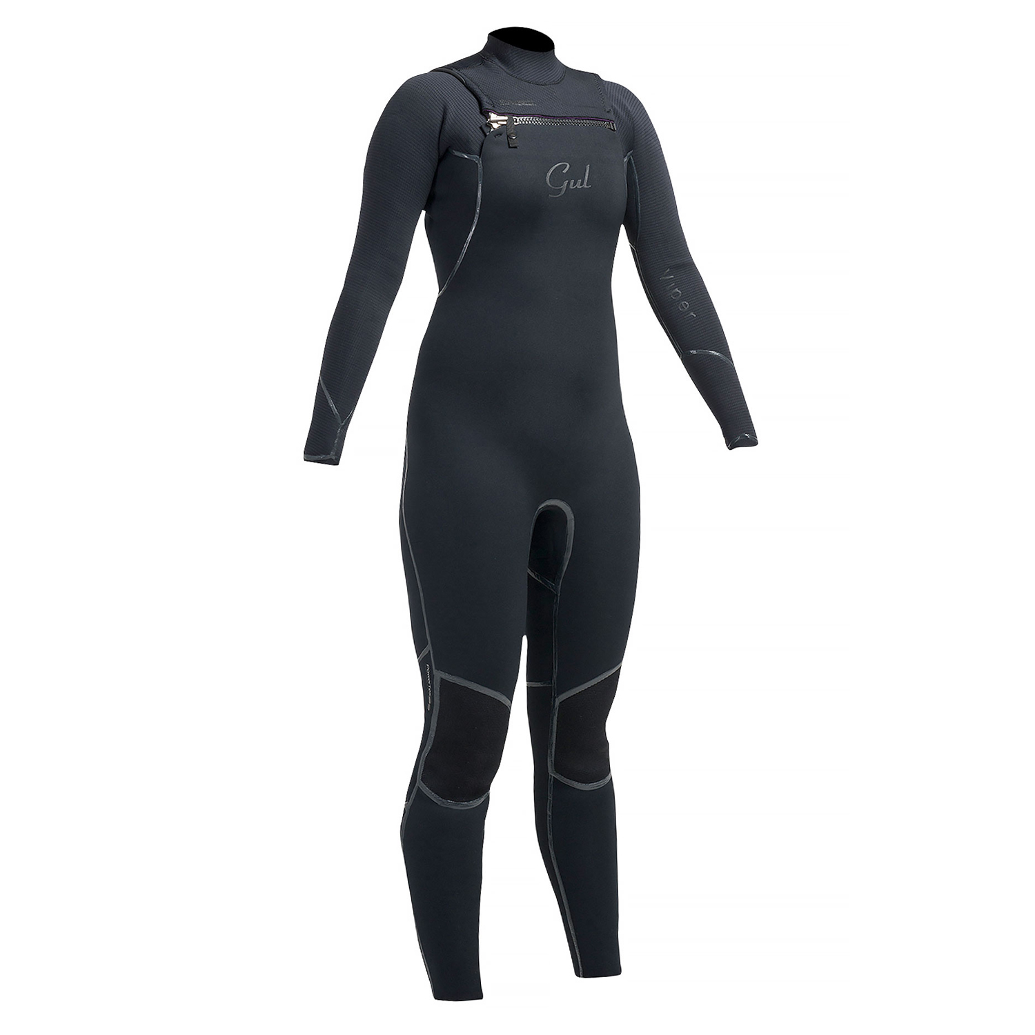 Gul Donne Viper 3/2 Blindstitched Petto Zip Muta - Nero