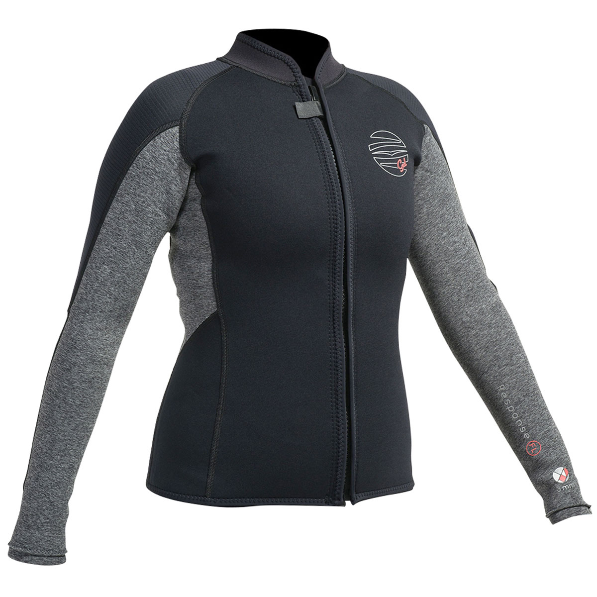Gul Womens Response 3Mm Girocollo Mensola In Lattice - Nero