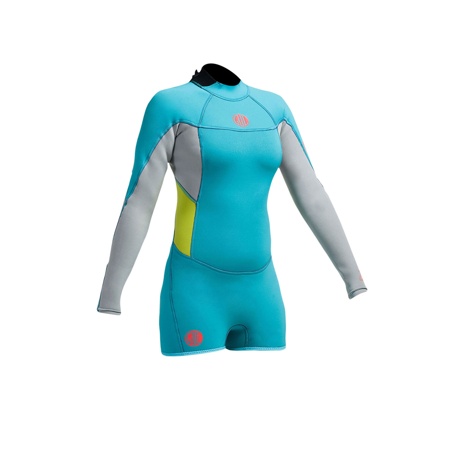 Gul Womens Surflite 2 Millimetri F / L Sdl T2 Springsuit - Bright Ciano / Nebbia Blu