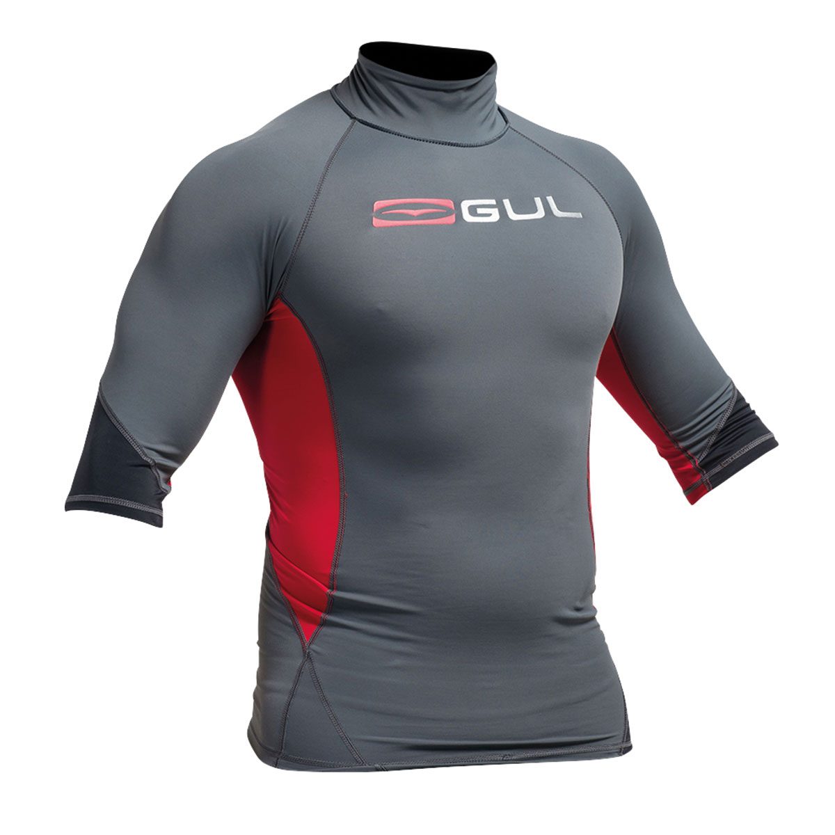 Gul Xola Flatlock Manica Corta Rashguard - Cenere / Red