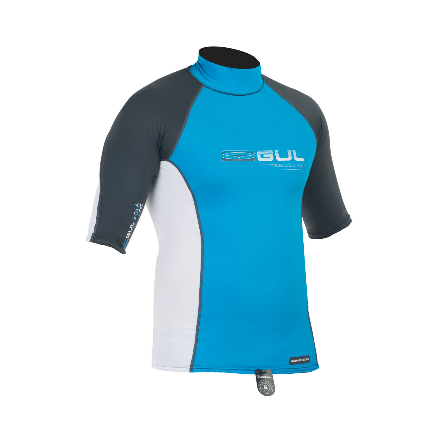 Gul Xola Mens Manica Corta Rashguard 2015 - Blu / Bianco
