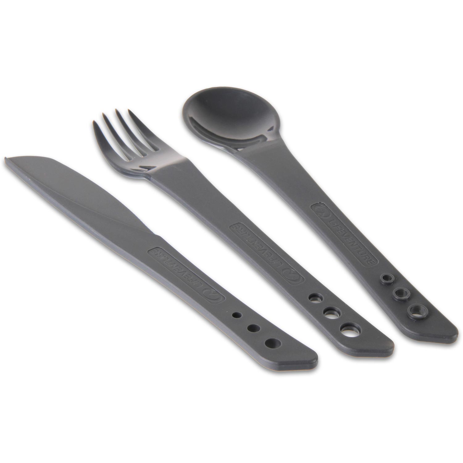 Lifeventure Ellipse Coltello, Forchetta E Cucchiaio Set - Grafite