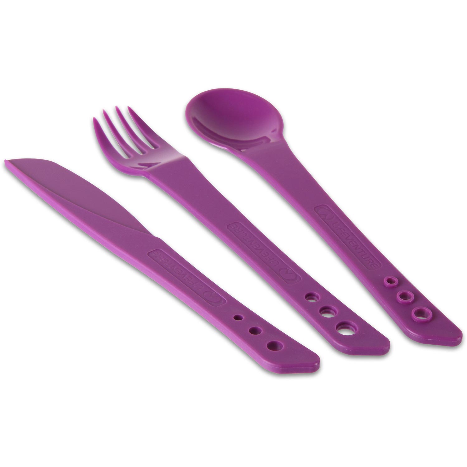 Lifeventure Ellipse Coltello, Forchetta E Cucchiaio Set - Viola