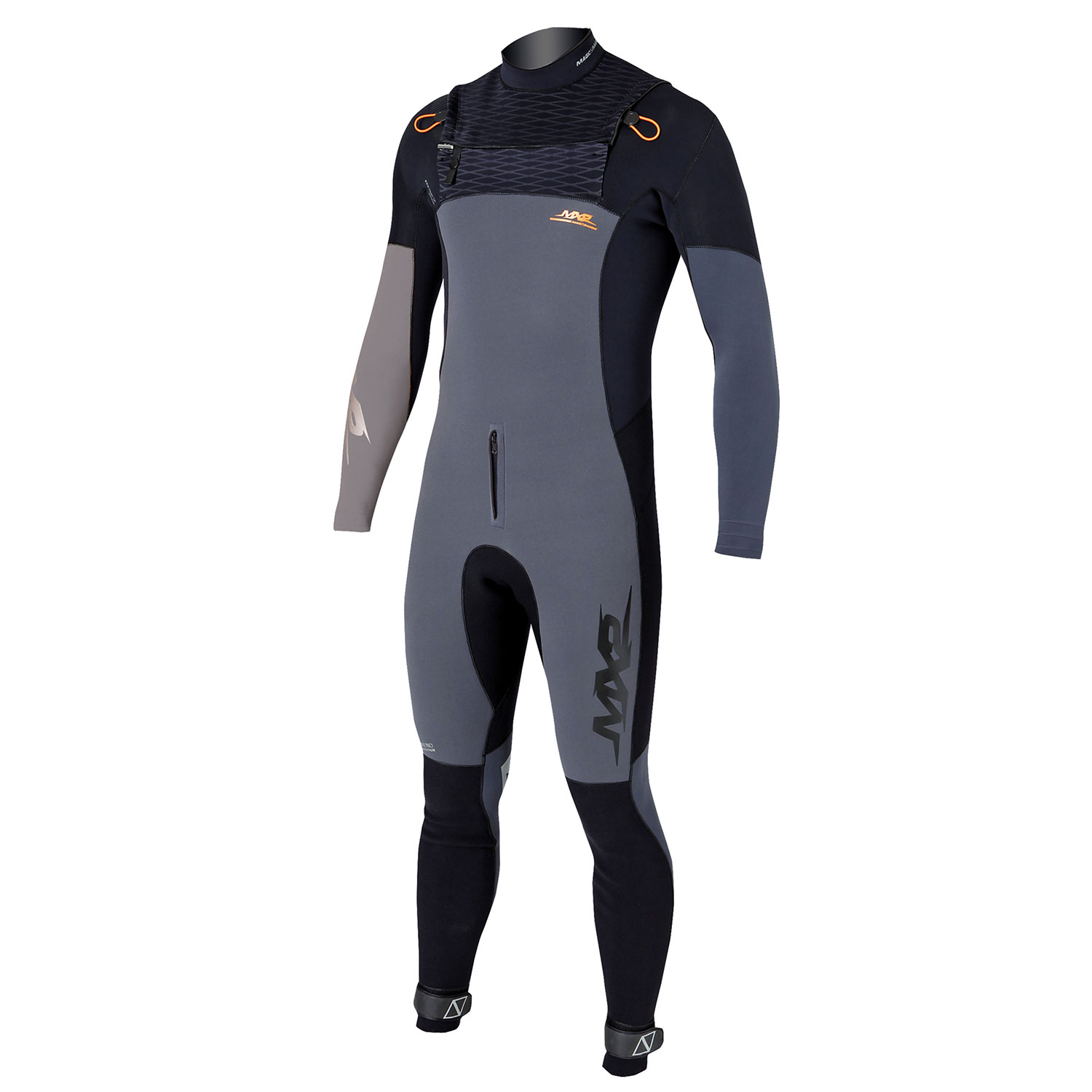 Magic Marine Asy F-Zip Steamer 4/3 Muta - Nero / Grigio