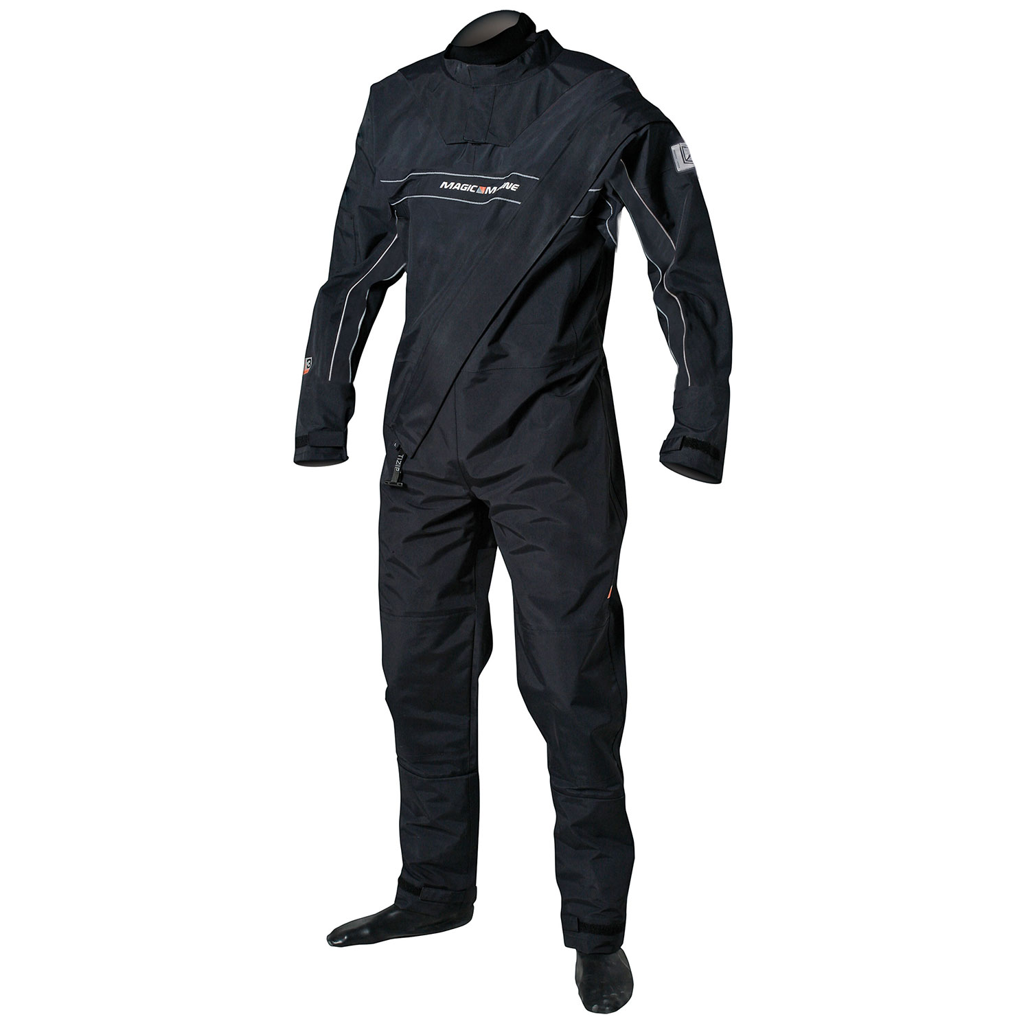 Magia Marina Regata Drysuit Traspirante Con Calzini Junior - Nero