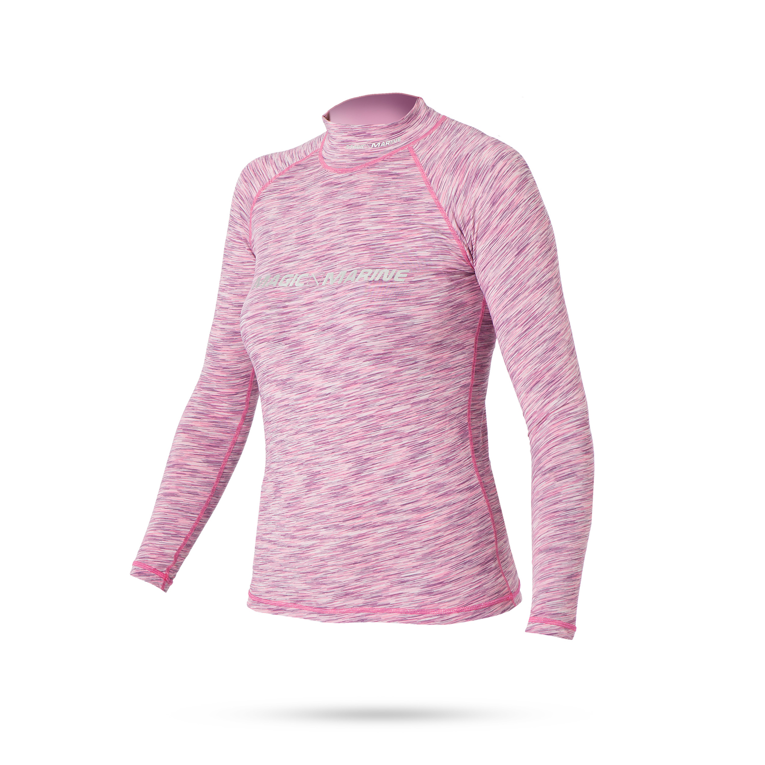 Magic Marine Womens Cubo Manica Lunga Rashvest - Rosa