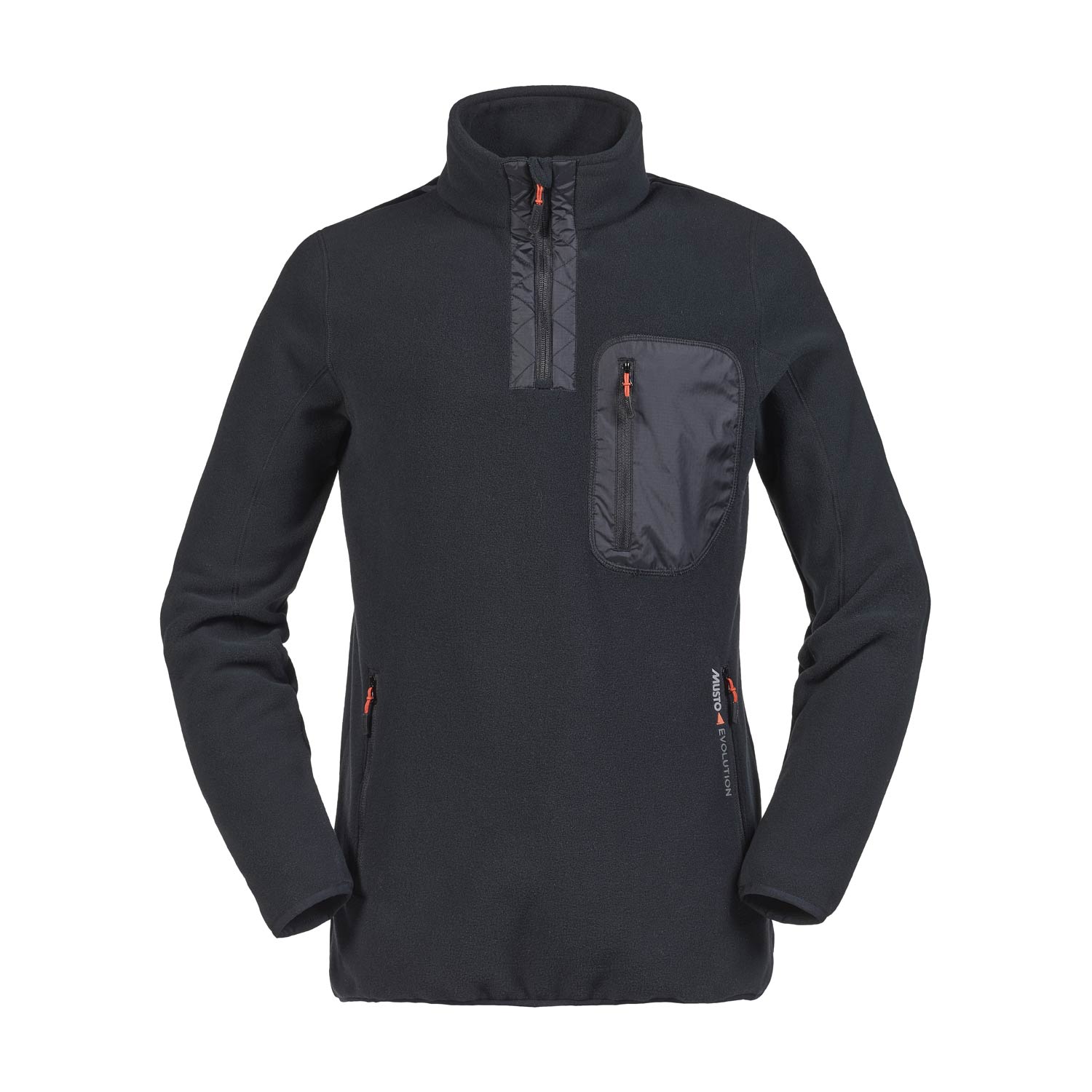 Musto Tundra 1/2 Zip Neck Pile - Nero / Arancio Fuoco