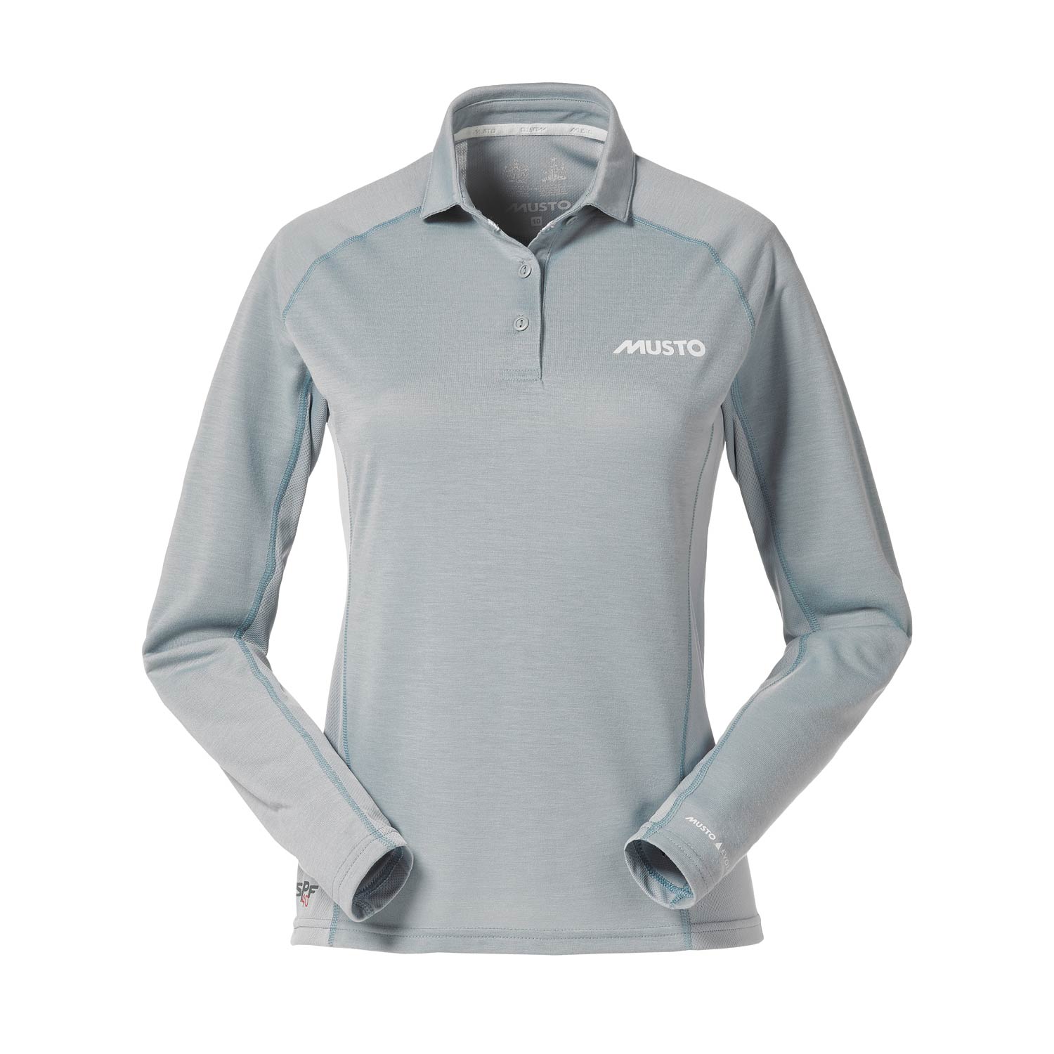 Musto Donne Manica Lunga Essential Uv Fast Dry Polo - Blu Grigio
