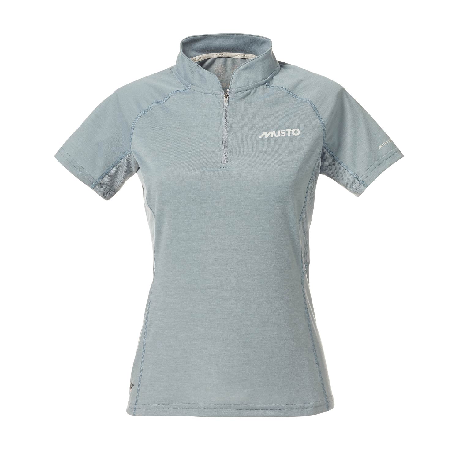 Musto Womens Uv Essential Veloce Zip Neck Dry - Blu Grigio