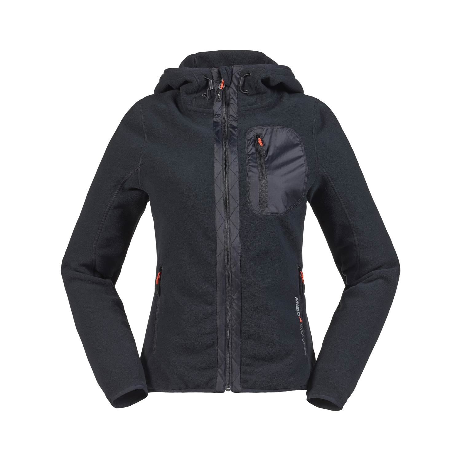 Musto Womens Tundra Hoody Pile - Nero / Arancio Fuoco